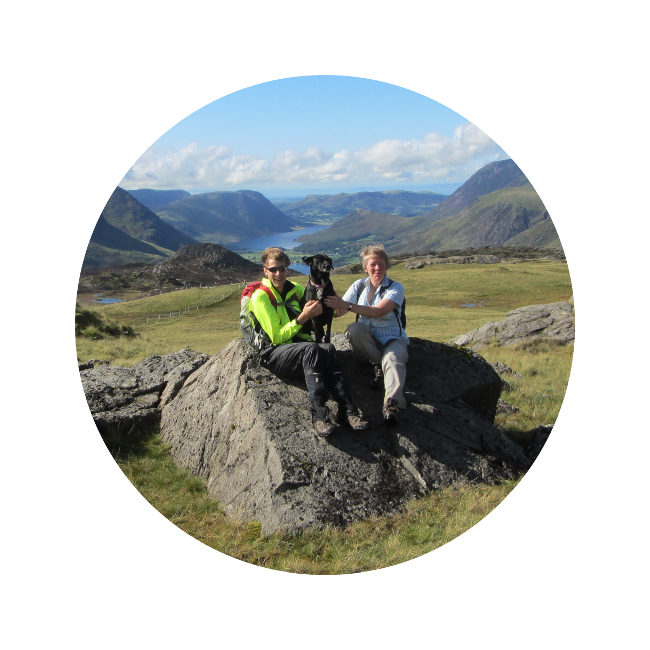 Corporate Discount for Walking Holidays: happy walkers with their dog